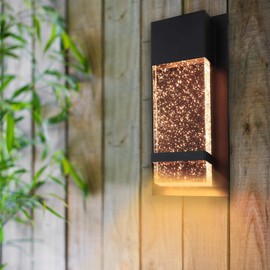 Wall Sconce by Ciata Lighting –Integrated LED Reflects Warm White Lighting Through Glass -Indoor/Outdoor Rectangular Wall Light Fixture –Modern & Stylish Sconce with Matte Black Finish (18 Inch)