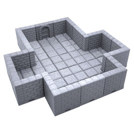 EnderToys Locking Dungeon Tiles - Cross Chamber Terrain Landscape Table Top 28mm Miniatures Role Play 3D Printing Paintable