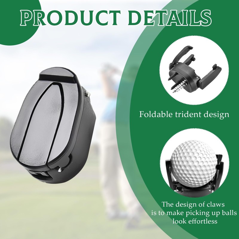 3 PCS Golf Ball Retriever, Golf Ball Picker Upper,Black Golf