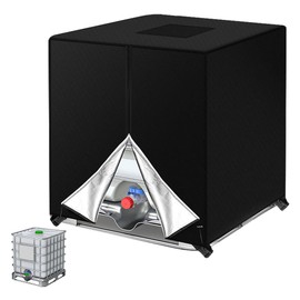 HOTUT IBC Tank Cover Waterproof 1000L Water Tank Cover, 420D Oxford Fabric Protective Cover with Zipper, 120x100x116 cm IBC Container Protective Cover, Windproof Anti-UV IBC Cover with Buckled Straps