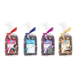 4 pack Potpourri Fragrances, Long-Lasting Scented Dried Botanicals for Home, Bathroom, Wild Berries, Fluffy Towels, Lavender, Vanilla & Coconut