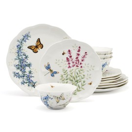 Lenox 897792 Butterfly Meadow Herbs 12-Piece Dinnerware Set