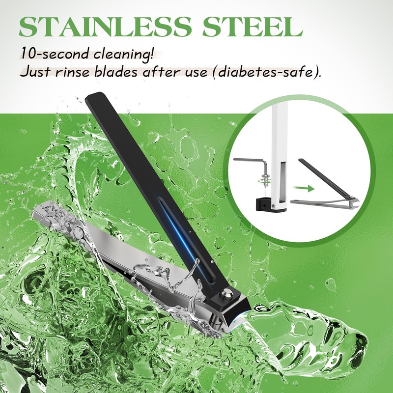 32" Long Handle Toenail Clippers for Seniors w/Magnifier & LED