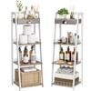 keomaisyto 4-Tier Elegant Ladder Shelf, Bathroom Storage Shelf, Ladder Bookshelf