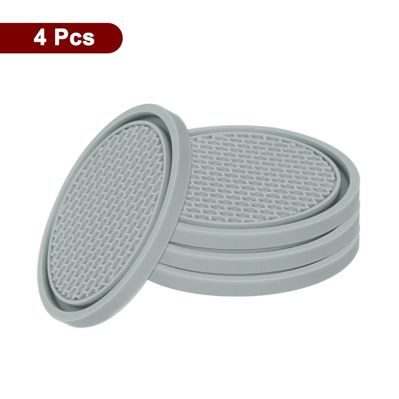 sourcing map 4pcs Car Cup Coasters Universal PVC Car Cup