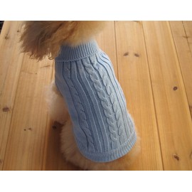 FAMI Small Dog Sweaters Knitted Pet Cat Sweater Warm Dog Sweatshirt Dog Winter Clothes Kitten Puppy Sweater(SkyBlue,X-Small)