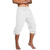 Runcati Shorts Men's Harem Trousers with Lacing Viking Summer Trousers