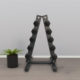 Dumbbell Rack Stand Only,A-Frame Dumbbell Weight Rack for Home Gym,Space Saving, Easy Assembly,5 Tier