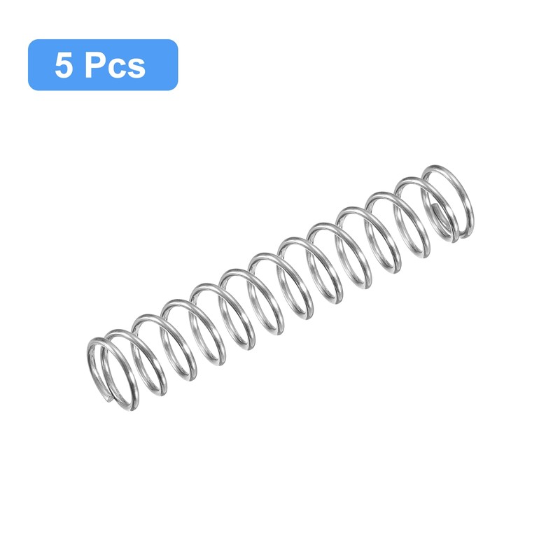 sourcing map Compression Spring, 5Pcs 304 Stainless Steel, 10mm OD,