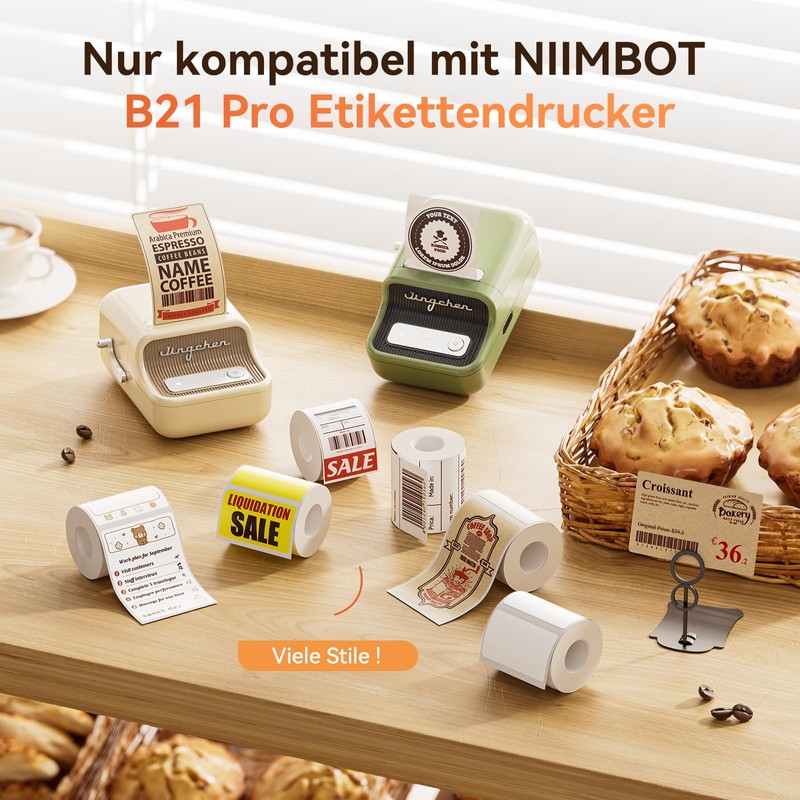 NIIMBOT Labels, Red and Black Printed Labels for B21Pro Only,