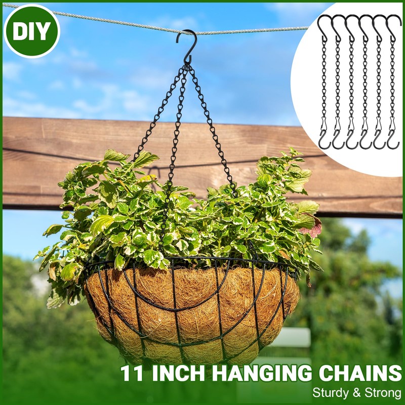 Mikniri 6 Pack 11 Inch Plant Hanger,Black Hanging Chains with