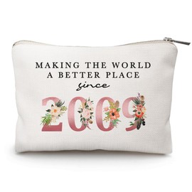 16th Birthday Gift for Girls, Sweet Sixteen Makeup Bags Gift, 16 Birthday Gift for Teen, Daughter, Granddaughter, Niece Gift, Sixteenth Birthday Born 2009 Gift from Mom (Year 2009)