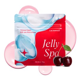 LACTOMEDI Bomba De Baño Jelly Spa | Slime De Baño Para Parejas | Spa Romántico En Polvo Con Aroma A Cereza | Fórmula Con Ph Balanceado Y Lacto Bvtc | 50 G X 3 Unidades