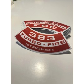 383 Stroker Air Cleaner Decal for Vintage GM Chevy Impala Corvette Chevelle Nova