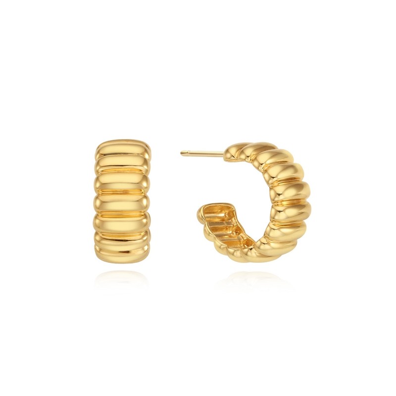 [MUST-HAVE FALL ITEMS] Vermeil volume pattern half ring earrings OTE123906RYY