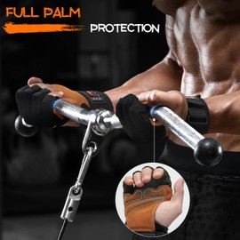 SueStar Workout Gloves, Heavy Duty Cowhide Padded Weight Lifting Gloves with Wrist Support, Full Palm Protection & Silicone Grips Gym Gloves for Weightlifting, Deadlifts, Exercise (Small), Black