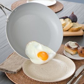 Verel Ceramic Frying Pan Set 3 Piece - 8, 10 and 12 Inch Non Stick Frying Pans, Non Toxic, Dishwasher and Oven Safe