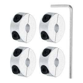 MECCANIXITY Shaft Collar 6mm/ 0.2 Inch Bore Double Split Aluminum Clamping Collar Shaft Collars with Hexagon Wrench 4 Pcs