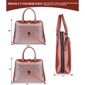 Rabbaniz Laptop Messenger shoulder bag: Genuine Leather work Briefcase 13.3 15.6 inch designer handbag (Tan, 15.6 Inches)