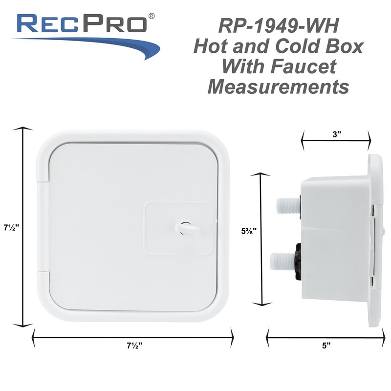 RecPro RV Exterior Shower Box with Hot & Cold Faucet
