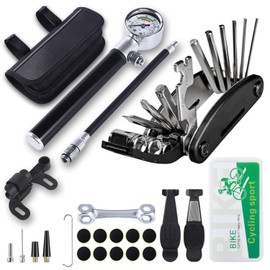 Multi-purpose Portable Bundling Bicycle Bike Repair Tools KIT Repairkit - Mini pump, Tyre Repair Box, Multi Tool, Tool Bag (Bicycle Repairkit C)