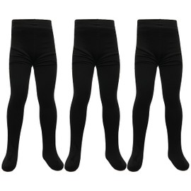 Sock Stack Heatwave Pack of 3 Girls Black Thermal Tights for Kids Heat Insulating Warm Soft Feel All Day Comfort Winter Wear, 7-8 Years