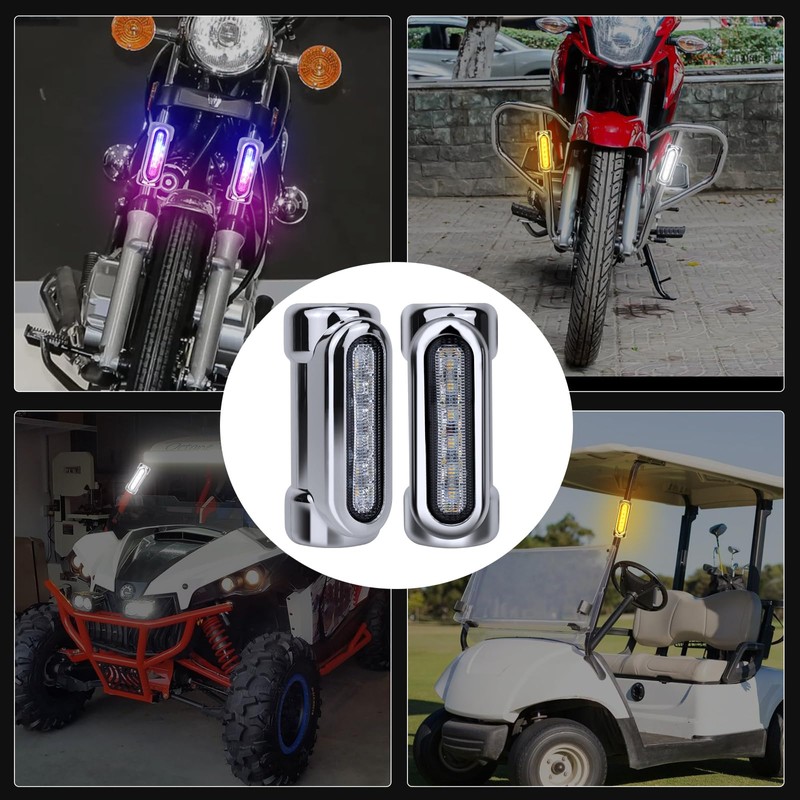 JESTMOTOR Motorcycle Highway Crash Bar Lights - Multicolor LED Switchback