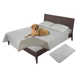 Easy-Going 100% Waterproof Dog Bed Cover, Non-Slip Pet Blanket for Furniture, Washable Couch Cover, Repleasement Sofa Cover (86X82 in,Light Gray)