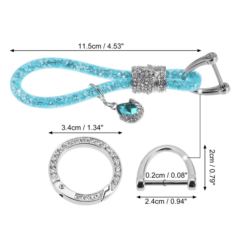 X AUTOHAUX Car Keychain Key Fob Accessories with Bling Rhinestones