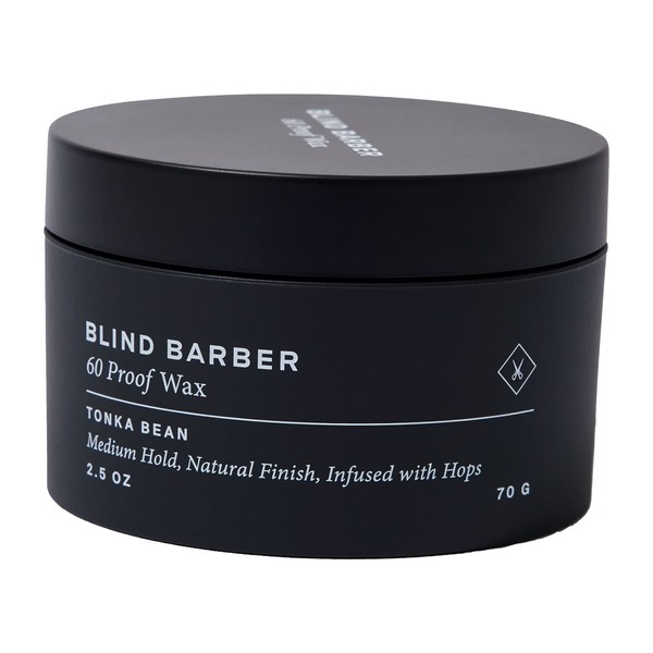 BLIND BARBER Men's Hair Wax, 60 Proof Wax (Medium Hold, Natural Glossy, Prevents Dandruff), Styling Hair Balm, Styling Balm, Natural Styling Care Wax / Gift