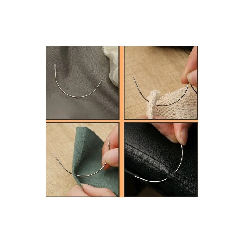 Unbranded Curved Heavy Duty Sewing Needles Pack, Great For Leather