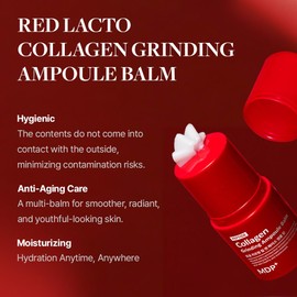 MDP+ RED LACTO COLLAGEN GRINDING FACE AMPOULE Multi Balm Stick, Vegan Lacto|0.49 oz/14 g, Wrinkle-Reducing, Brightening, Deep Skin Firming Care, 12hrs Long-lasting moisture