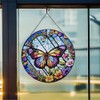 Butterfly Stained Glass Window Hanging, Butterfly Suncatcher Panels, Garden Decor