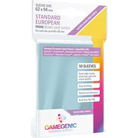 Gamegenics Standard Euro Card Game Prime Sleeves, 62 cm Length x 94 cm Height, 50 Piece, Purple