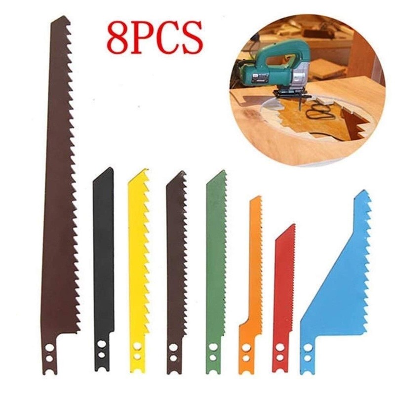 Saw Blade， 8pcs Jigsaw Scroll Blades Sabre Scroll Assortment Set