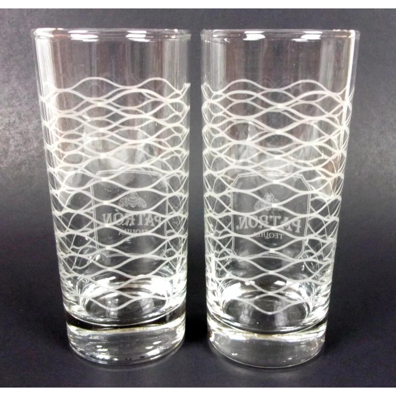 Patron Pair (2) New Patron Tequila Highball Glass Tom Collins
