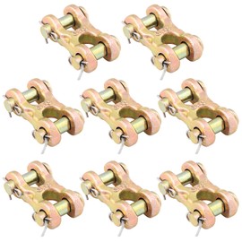 8 Pack 3/8 Double Clevis Link, Chain Repair Link Twin Clevis, Double clevi for Variety of Industries, Including Construction, Transportation, and Manufacturing, by GENHAKON