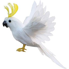 Taotenish Artificial Birds Lifelike Feathered Birds Model Artificial Birds Lifelike Feathered Tree Craft - 7.9inch White