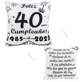 Seutgjie 40th Birthday Gifts 1985-2025 Cushion Cover 40 Years Women Men Wife Girlfriend Boyfriend Sister Friends Coworkers