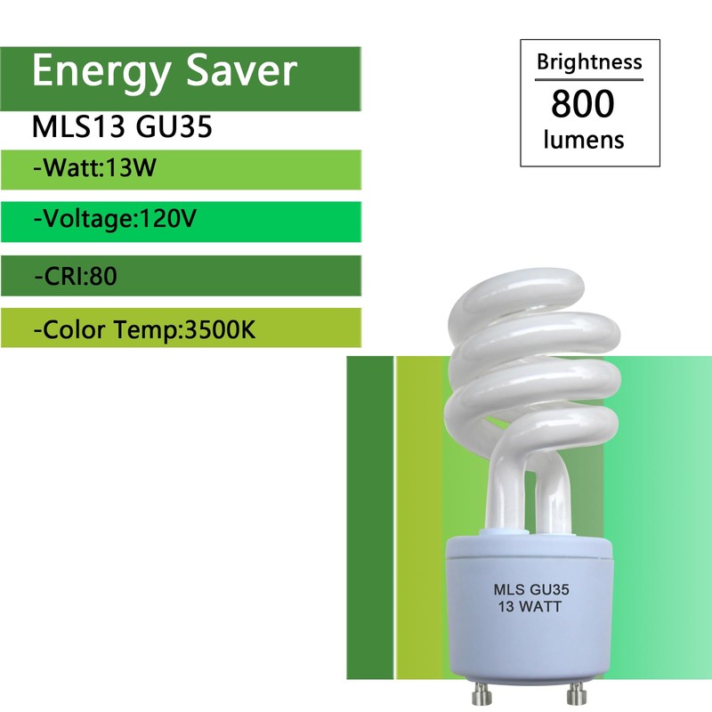Valoisa MLS13 GU35 13W Fluorescent Light Bulbs,Replacement for Panasonic VQL5
