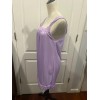 Silky Sleeveless Nightgown w/Robe Embroidery Lace Floral Design Purple Size