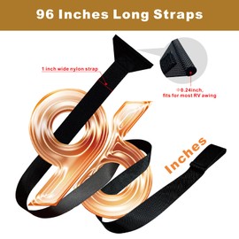 SHADEPLUS RV Awning Pull Straps,96 Inches Long Upgraded RV Camper Awning Parts Pull Down Straps Fits for Universal RV/Travel Trailer/Camper Awning,Patio Awning Pull Straps (1 Units) Black
