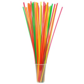 Extra Long 18" Colorful Plastic Drinking Straws- Pack of 200