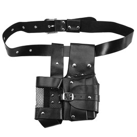 Hair Care Styling Tools Waist Bag, Salon PU Leather Hairdressing Tool Pouch Holster with Multifunction Pockets and Removable Waist Belt for Barber Scissor Comb