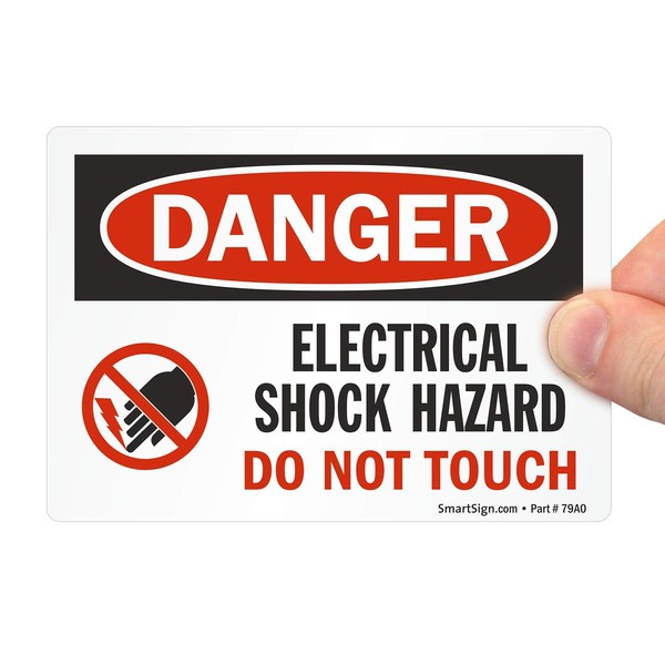 SmartSign "Danger - Electrical Shock Hazard, Do Not Touch" Label