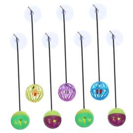 Levemolo Replaceable Reptile Toys 7pcs Bearded Dragon Bell Balls Interesting Lizard Toy Set for Household Random Color