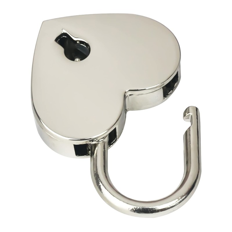 HMF Mini decorative padlock with key in heart shape, 3.9