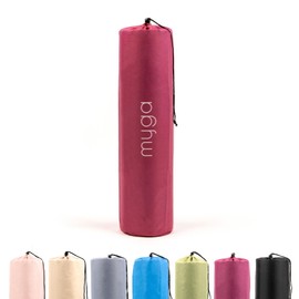 Myga Yoga Mat Bag - Compact Carry Bag for Yoga, Pilates, Fitness & Exercise Mat with Adjustable Strap for Women & Men - Lightweight Waterproof Travel Bag for Home Gym and Studio - Raspberry