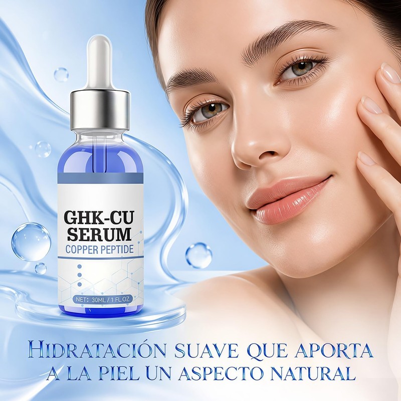 2pcs Sérum Facial de Péptido de Cobre，Reafirmante y revitalizante