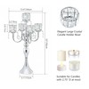 Silver Candelabra Table Centerpieces: 5 Arm Crystal Pendant Candle Holders